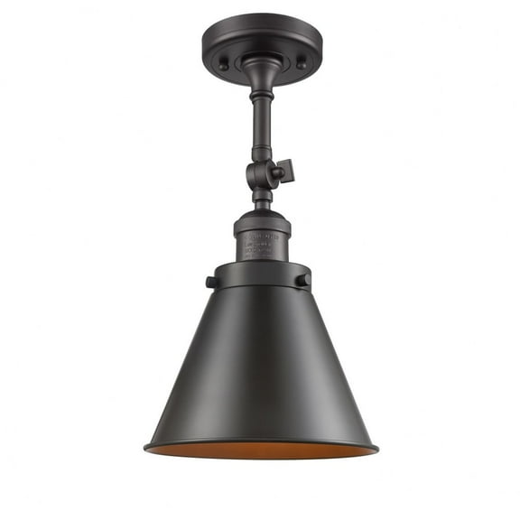 201F-OB-M13-OB-Innovations Lighting-Appalachian - 1 Light Semi-Flush Mount In Traditional Style-16 Inches Tall and 8 Inches Wide-Oil Rubbed Bronze
