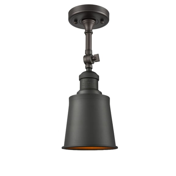 201F-OB-M9-OB-Innovations Lighting-Addison - 1 Light Semi-Flush Mount In Traditional Style-13 Inches Tall and 5.25 Inches Wide-Oil Rubbed Bronze