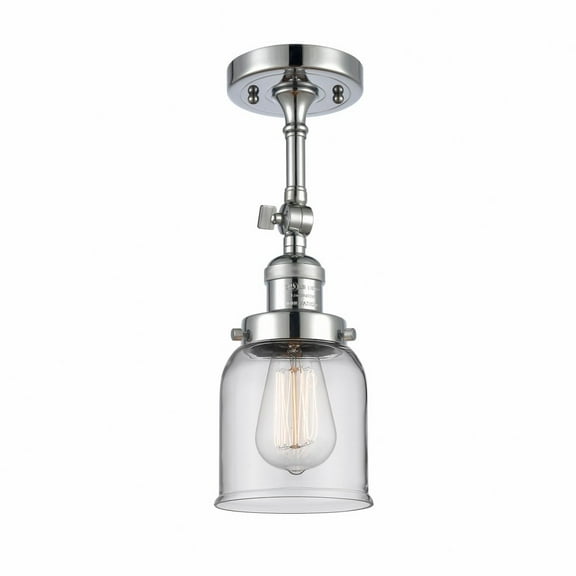 201F-PC-G52-Innovations Lighting-Bell - 1 Light Semi-Flush Mount In Industrial Style-13.5 Inches Tall and 5 Inches Wide-Polished Chrome Finish-Clear
