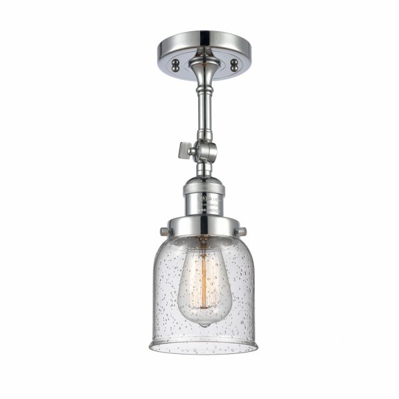 201F-PC-G54-Innovations Lighting-Bell - 1 Light Semi-Flush Mount In Industrial Style-13.5 Inches Tall and 5 Inches Wide-Polished Chrome Finish-Seedy
