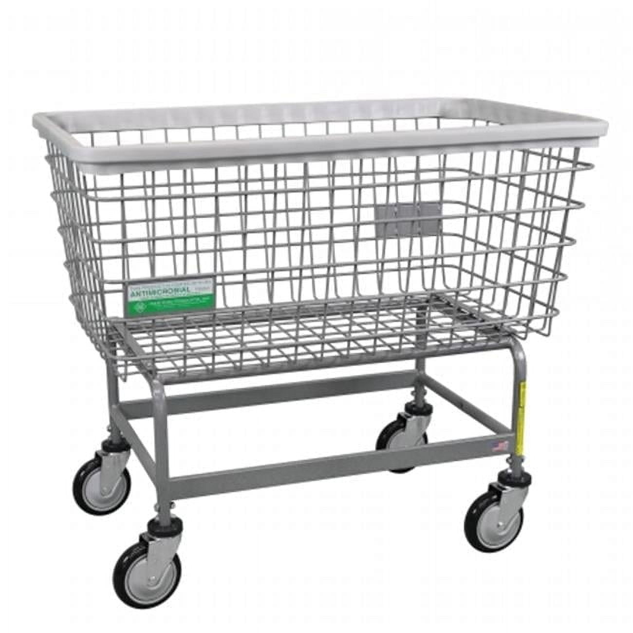 Mega Capacity Gray Steel Antimicrobial Laundry Cart