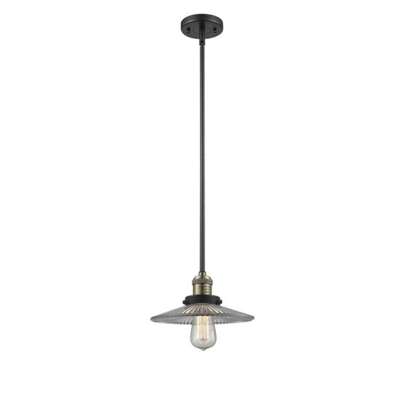 201S-BAB-G2-LED-Innovations Lighting-Halophane-3.5W 1 LED Mini Pendant in Industrial Style-8.5 Inches Wide by 8 Inches High Black Antique Brass