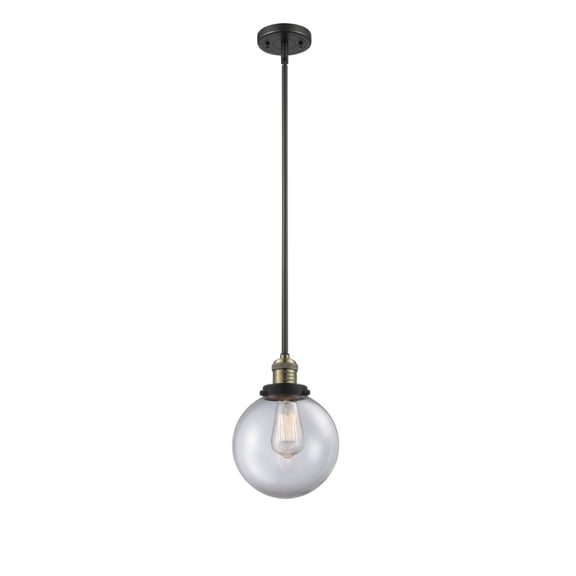 201S-BAB-G202-8-LED-Innovations Lighting-Large Beacon-3.5W 1 LED Mini Pendant in Industrial Style-8 Inches Wide by 11.5 Inches High   Black Antique
