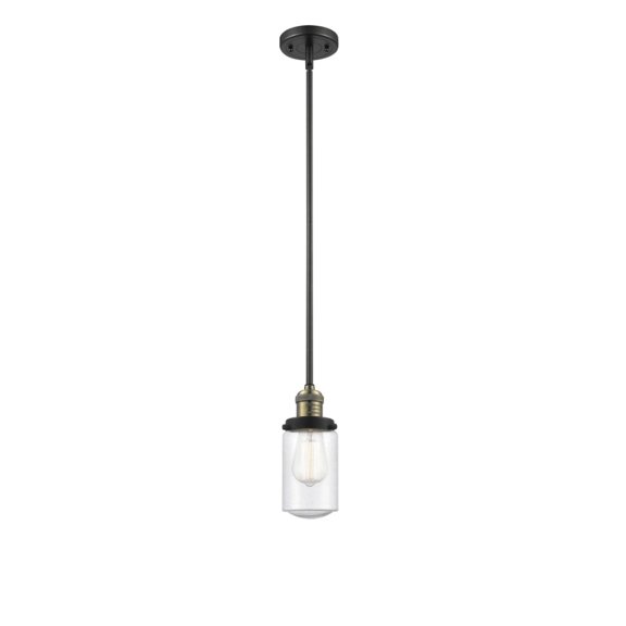 201S-BAB-G314-LED-Innovations Lighting-Dover-3.5W 1 LED Mini Pendant in Traditional Style-4.5 Inches Wide by 10.25 Inches High Black Antique Brass