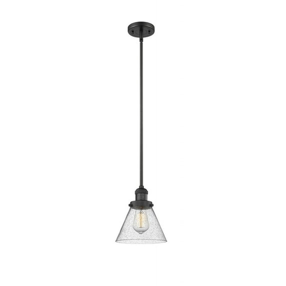 201S-BK-G44 Innovations Lighting Franklin Restoration - 1 Light Cone Mini Pendant In IndustrialStyle-10 Inches Tall and 8 Inches Wide-Matte Black