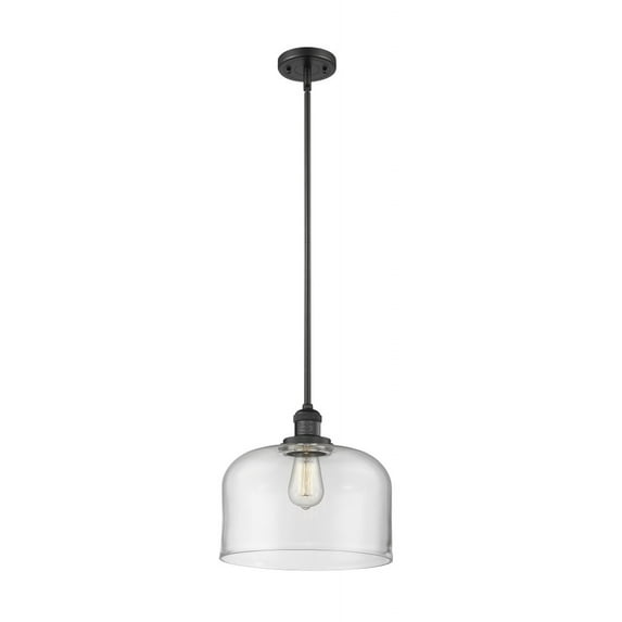 201S-BK-G72-L Innovations Lighting Franklin Restoration - 1 Light Bell Mini Pendant In IndustrialStyle-13 Inches Tall and 12 Inches Wide-Matte Black