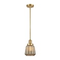 thumbnail image 1 of 201S-SG-G146-LED-Innovations Lighting-Chatham-3.5W 1 LED Mini Pendant in Art Deco Style-6 Inches Wide by 8 Inches High   Satin Gold Finish with, 1 of 1