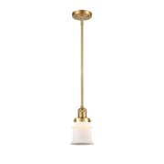 201S-SG-G181S-LED-Innovations Lighting-Small Canton-3.5W 1 LED Mini Pendant in Industrial Style-6.5 Inches Wide by 10 Inches High Satin Gold Finish