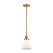 201S-SG-G191-LED-Innovations Lighting-Bellmont-3.5W 1 LED Mini Pendant in Industrial Style-6.5 Inches Wide by 10 Inches High Satin Gold Finish with