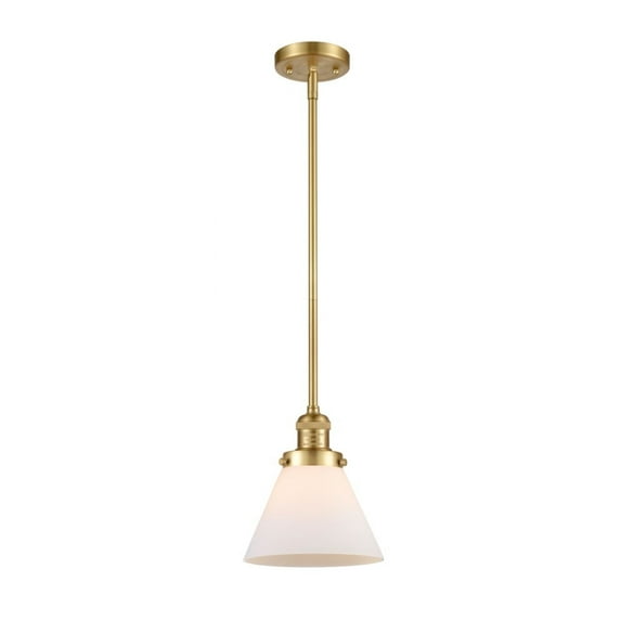 201S-SG-G41-LED-Innovations Lighting-Large Cone-3.5W 1 LED Mini Pendant in Industrial Style-8 Inches Wide by 10 Inches High Satin Gold Finish with