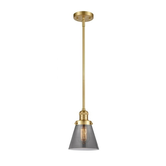 201S-SG-G63-LED-Innovations Lighting-Small Cone-3.5W 1 LED Mini Pendant in Industrial Style-6 Inches Wide by 8 Inches High Satin Gold Finish with