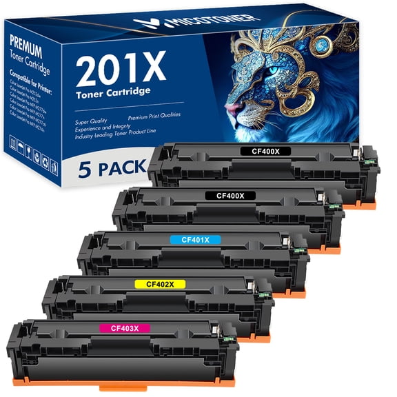 201X 201A Toner Cartridge Compatible for HP 201X CF400X CF401X CF402X CF403X Color Pro MFP M277dw M252dw M277c6 M252 M277 (Black Cyan Yellow Magenta 4-Pack)