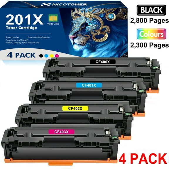 201X 201A Toner Cartridge High Yield Compatible for HP 201X CF400X CF400A Color LaserJet Pro MFP M277dw M252dw CF401X CF402X CF403X M277c6 M252 M277 Printer (Black Cyan Yellow Magenta, 4 Pack)