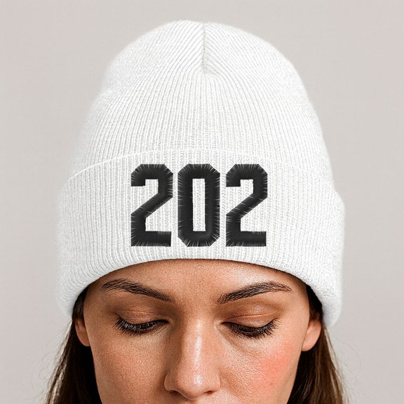 202 Area Code Washington D.c. Embroidered Beanie