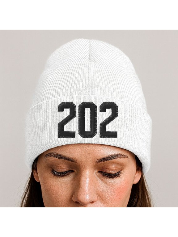 202 Area Code Washington D.c. Embroidered Beanie