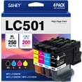 thumbnail image 1 of LC501 Ink Cartridges Compatible with Brother LC501 Ink Cartridge Compatible with Brother LC501XL Work Smart MFC-J1260DW MFC-J1360DW MFC-J1410D0, 1 of 7