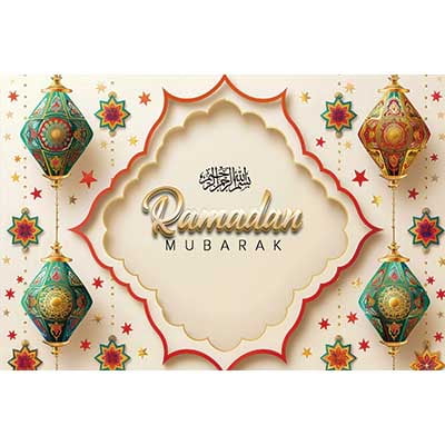 202 Ramadan Mubarak Backdrop Eid al Fitr rations Background Islamic Mosque Lantern Moon Party Studio Banner Poster