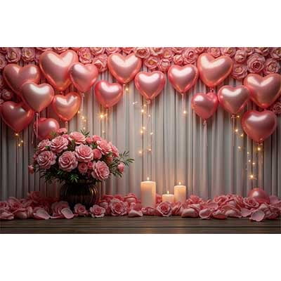 202 Valtine's Day Photography Background Draping Fabric tic Love Heart Backdrop Curtain Drapes Photo Studio Prop