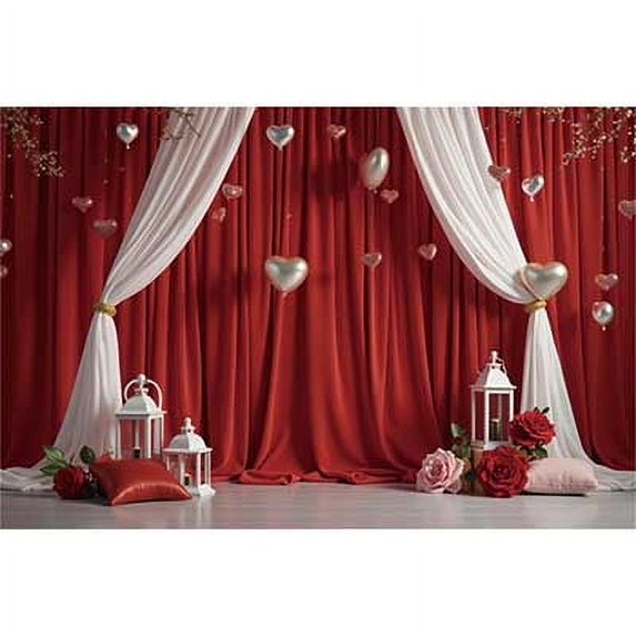 202 Valtine's Day Photography Background Draping Fabric tic Love Heart Backdrop Curtain Drapes Photo Studio Prop