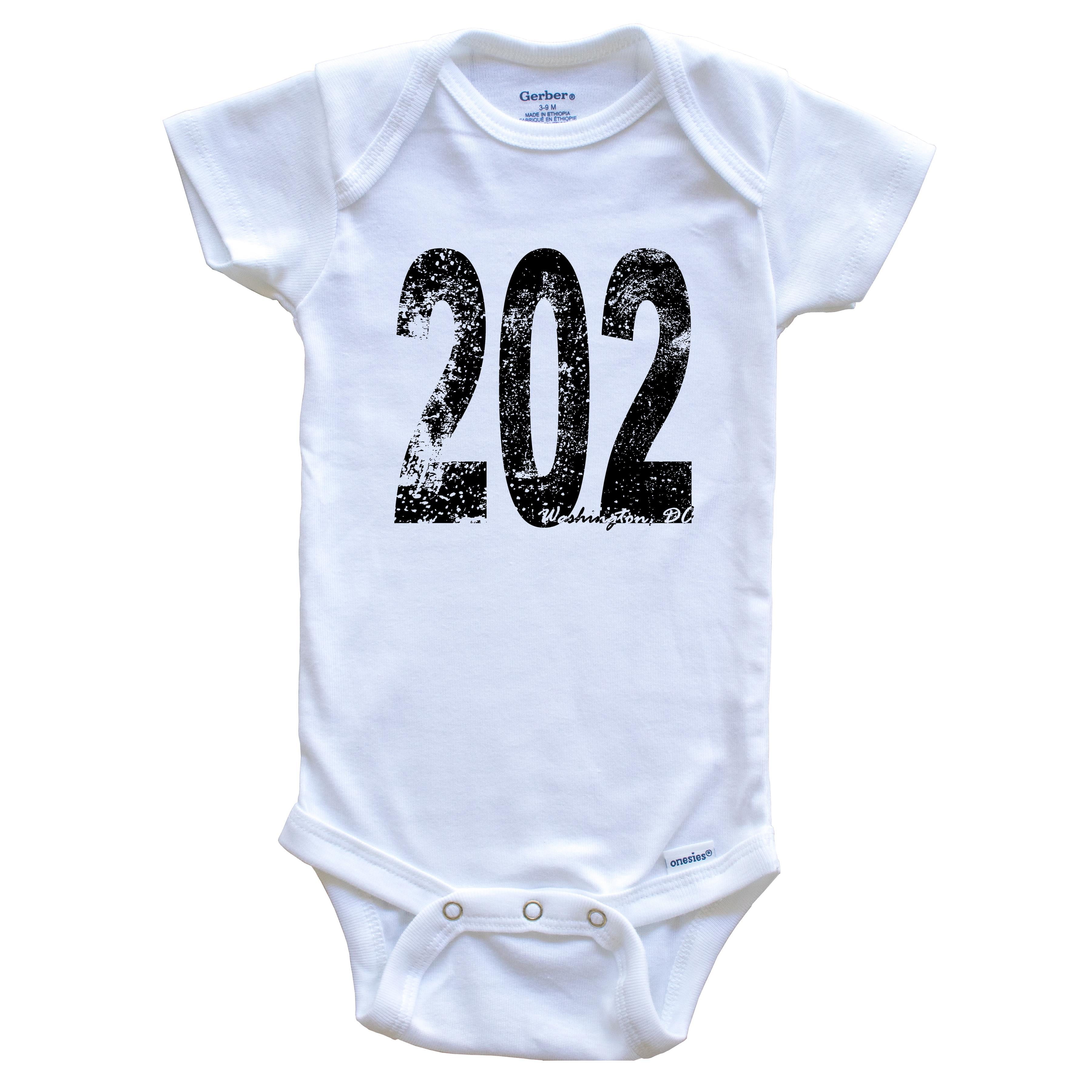 202 Washington DC Area Code Baby Bodysuit - One Piece Baby Bodysuit, 3-6 Months White