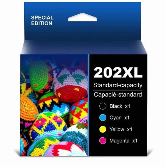 202 XL Ink Cartridge Compatible for Epson 202 202XL T202 Ink Cartridgefor Workforce WF-2860 Expression Home XP-5100 All-in-one Printer(4-Pack)