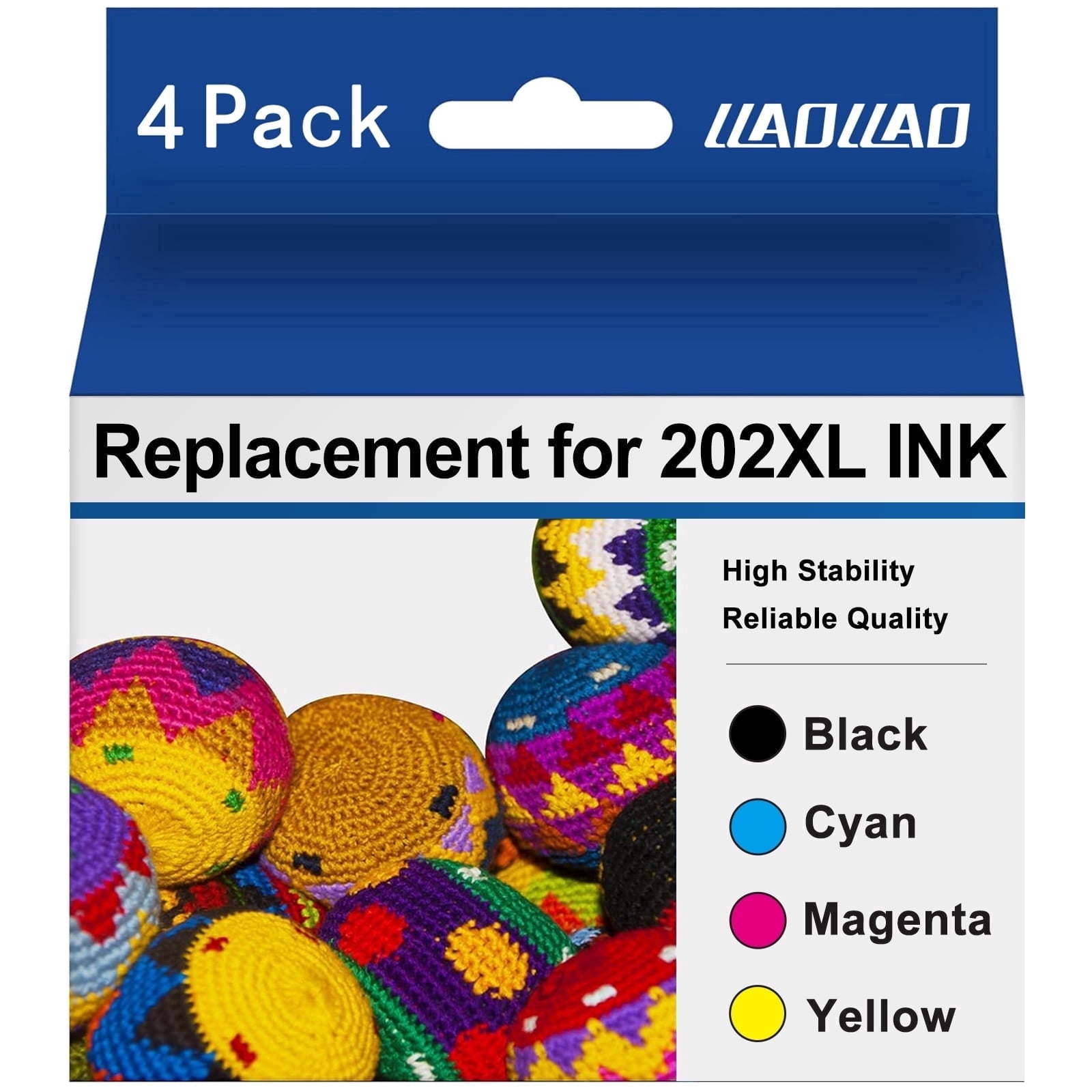 202 XL Ink Cartridge Compatible for Epson 202 202XL T202 Ink Cartridgefor Workforce WF-2860 Expression Home XP-5100 All-in-one Printer (4 Pack)