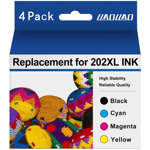 202 XL Ink Cartridge Compatible for Epson 202 202XL T202 Ink Cartridgefor Workforce WF-2860 Expression Home XP-5100 All-in-one Printer (4 Pack)