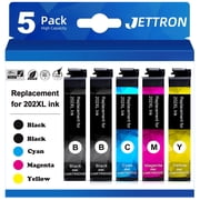 202 XL Ink Cartridge Compatible for Epson 202 202XL T202 Ink Cartridgefor Workforce WF-2860 Expression Home XP-5100 All-in-one Printer5-Pack