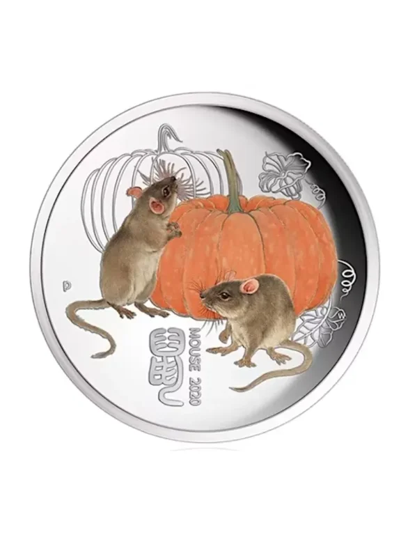 2020 1/4 oz Australia Lunar Year of the Mouse Special Release .9999 Silver Colorized BU Coin