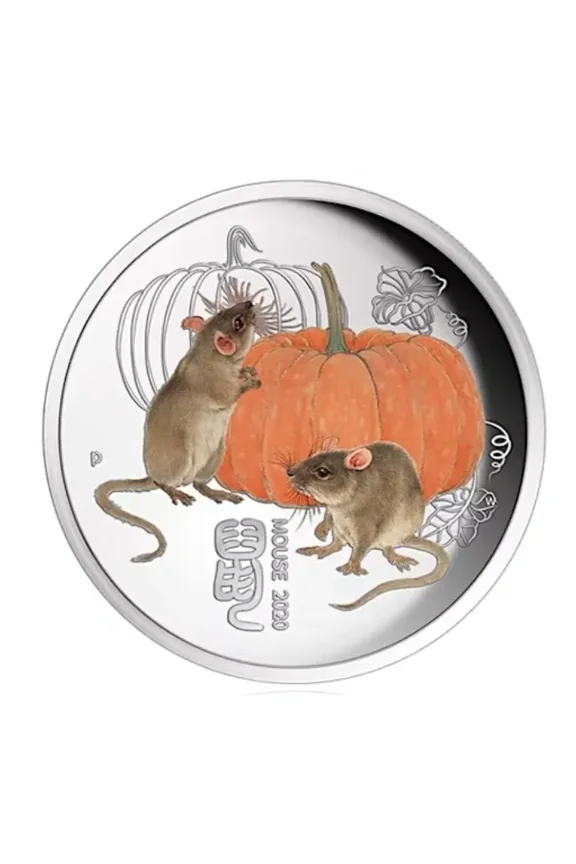 2020 1/4 oz Australia Lunar Year of the Mouse Special Release .9999 Silver Colorized BU Coin