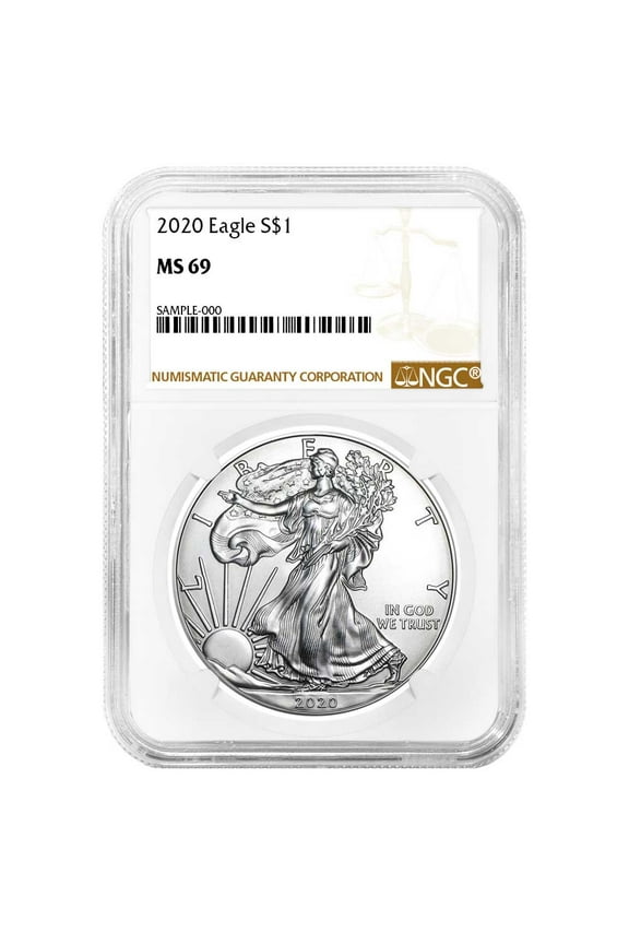 2020 $1 American Silver Eagle NGC MS69 Brown Label