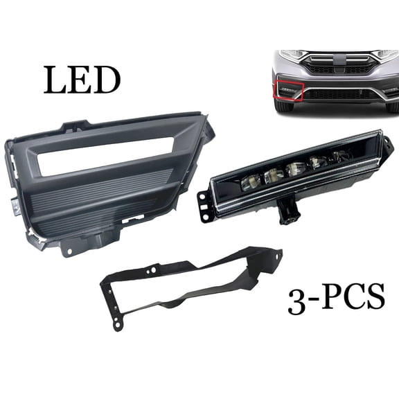 2020 2021 2022 Compatible With Honda CRV CR-V Hybrid Front Bumper DRL Running Light Lamp With Cover Bracket Right Passenger Side