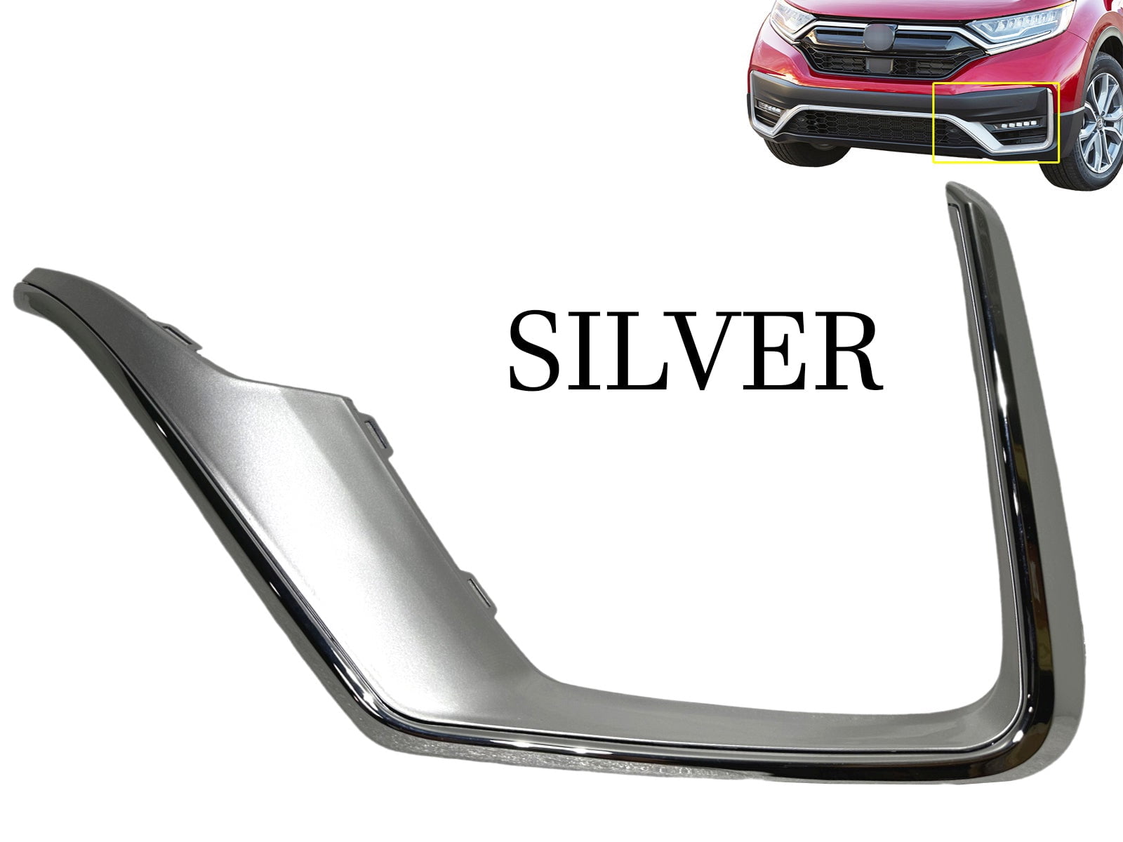 KARPAL 3PCS Front Bumper Lower Grille Trim For 2020-2022 Honda CRV | Silver/Chrome
