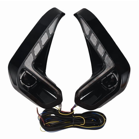 for 2020 2021 LED DRL Daytime Running Lights with Turn Signal Bumper Fog Light Driving Lamp,2 * LED Daytime Running Lights (Left & Right) 1 * Controller Cables,black