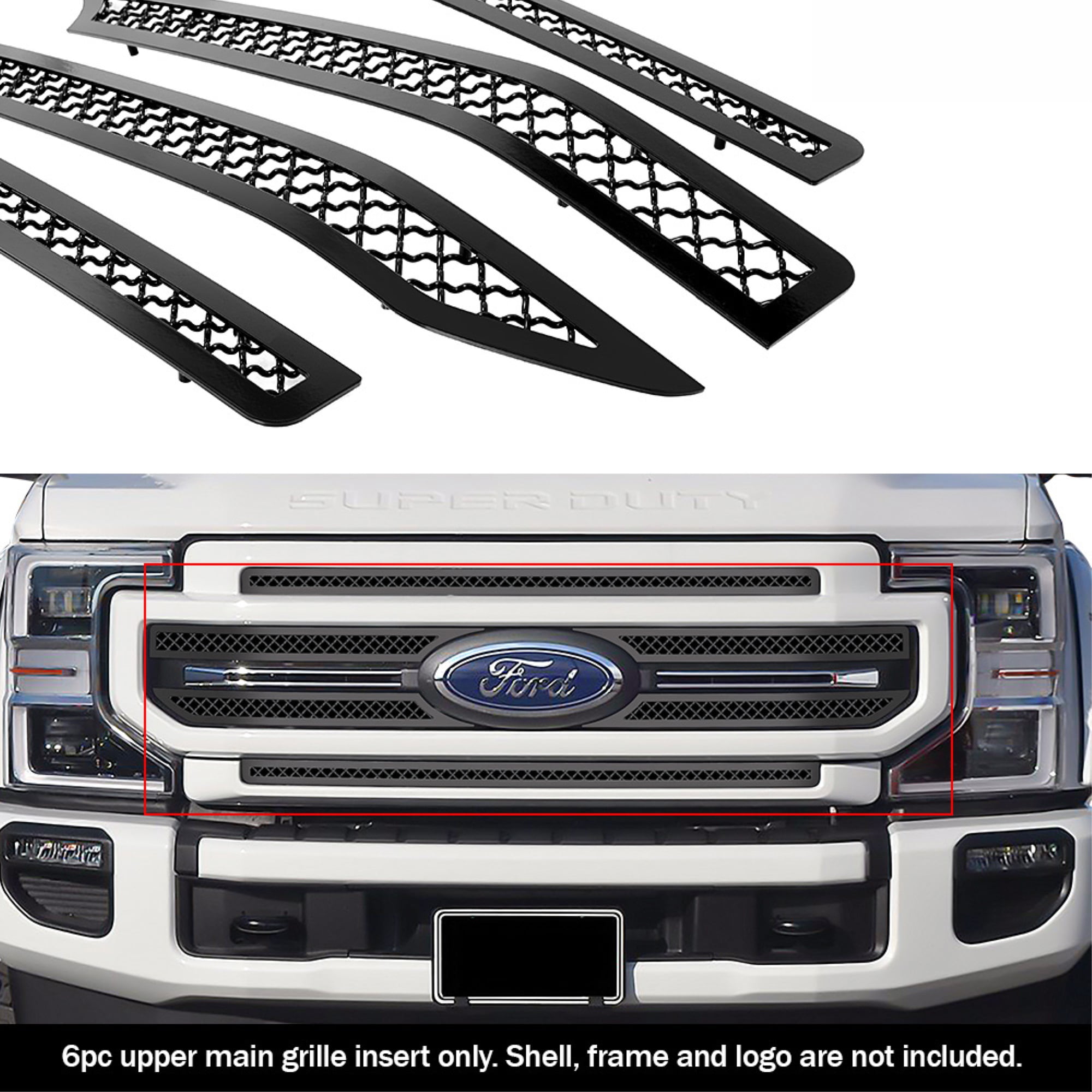 APS 2020-2022 Ford F-250 Lariat Black Wire Mesh Grille 2.5 mm wire mesh ...