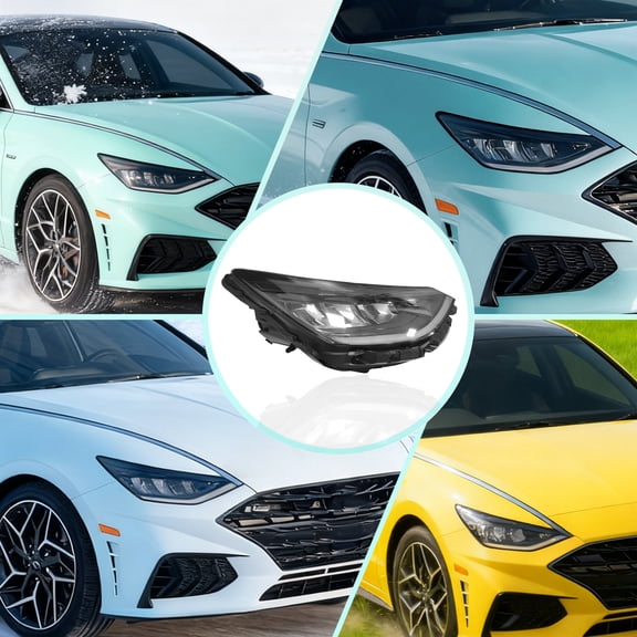 For 2020-2022 Hyundai Sonata Headlight Assembly - Right Passenger Side LED Headlamp Replacement - Direct Fit OE Part 92102L0100 - Compatible with SE, SEL, Sport (Not for Limited/N Line)
