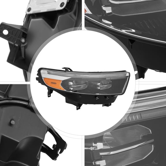 For 2020-2024 Ford Explorer XLT Limited Passenger Side Right Headlight Assembly, LED Daytime Running Light DRL + Low Beam + High Beam + Turn Signal + Side Marker, Replacement Front Head Lamp
