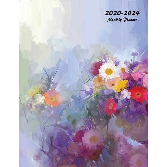 2020-2024 Monthly Planner: Large Five Year Planner with Flower Coloring Pages (Volume 3)