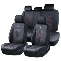 2020-2025 Car Seat Cover for Mazda CX-30, Red Edge Car Seat Covers, Waterproof Faux Leather, 5 Seats Full Set, Non-slip, Easy to Clean and Install, Suitable for All Seasons