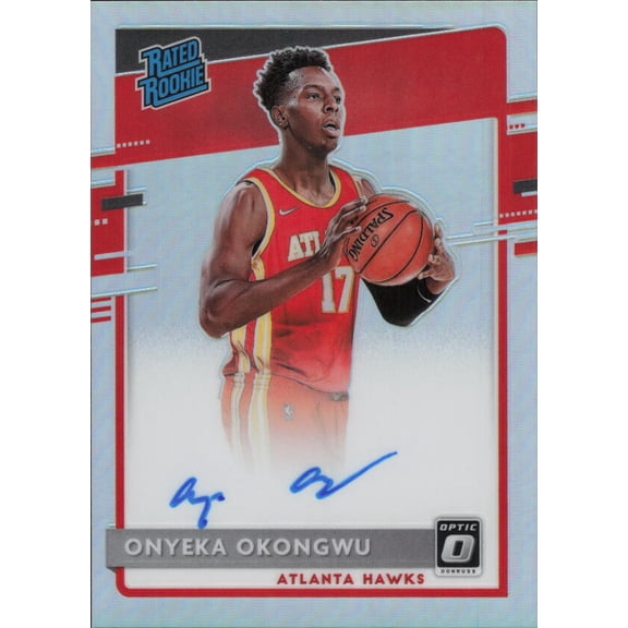2020-21 DONRUSS OPTIC RATED ROOKIES SIGNATURES HOLO #156 ONYEKA OKONGWU RC AUTO ATLANTA HAWKS