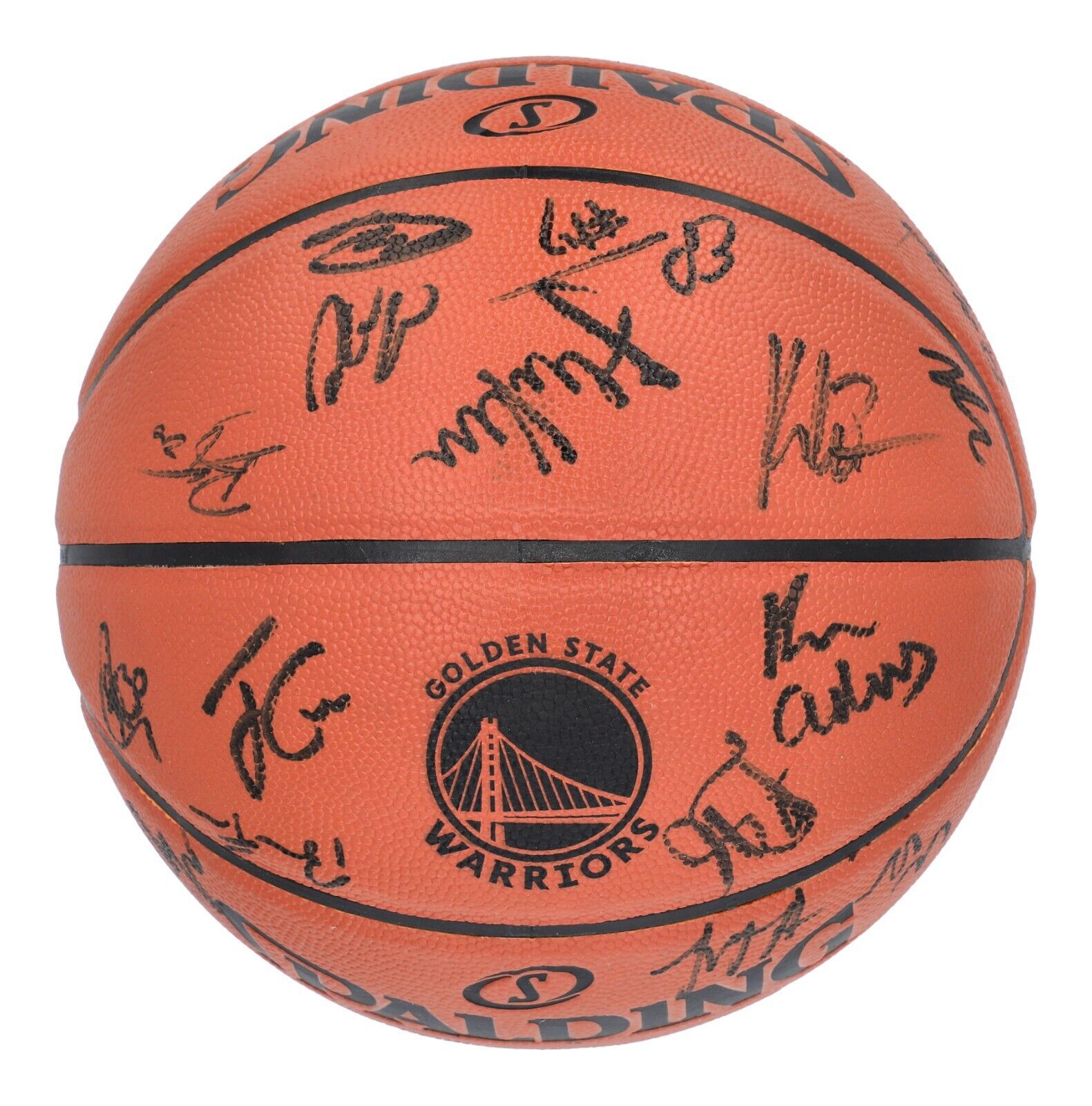 202021 Golden State Warriors Team Signed Basketball Stephen Curry PSA