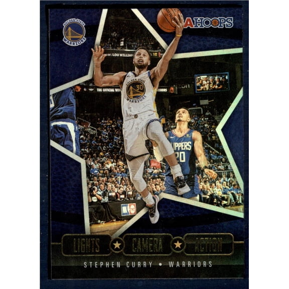 2020-21 Hoops Lights Camera Action #26 Stephen Curry Golden State Warriors NBA Basketball Trading Card