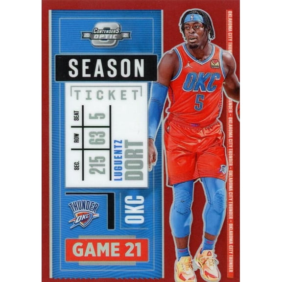 2020-21 PANINI CONTENDERS OPTIC RED #39 LUGUENTZ DORT SEASON TICKET OKLAHOMA CITY THUNDER