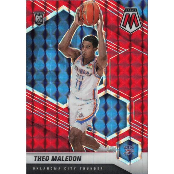2020-21 PANINI MOSAIC MOSAIC RED #218 THEO MALEDON RC OKLAHOMA CITY THUNDER