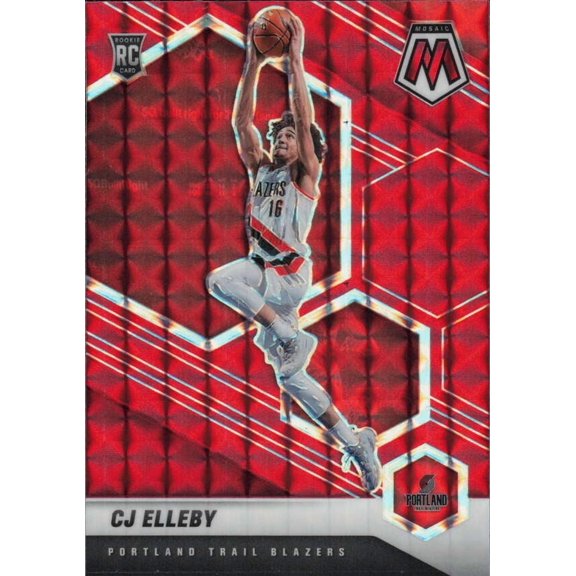 2020-21 PANINI MOSAIC MOSAIC RED #232 CJ ELLEBY RC PORTLAND TRAIL BLAZERS