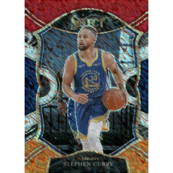 2020-21 PANINI SELECT RED WHITE ORANGE SHIMMER #57 STEPHEN CURRY CONCOURSE GOLDEN STATE WARRIORS