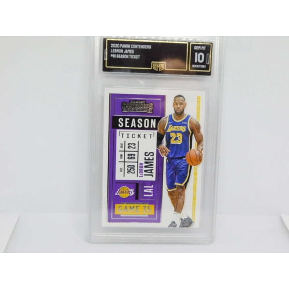2020-21 Panini Contenders Season Ticket #81 LeBron James Los Angeles Lakers GMA 10 Serial Number May Vary