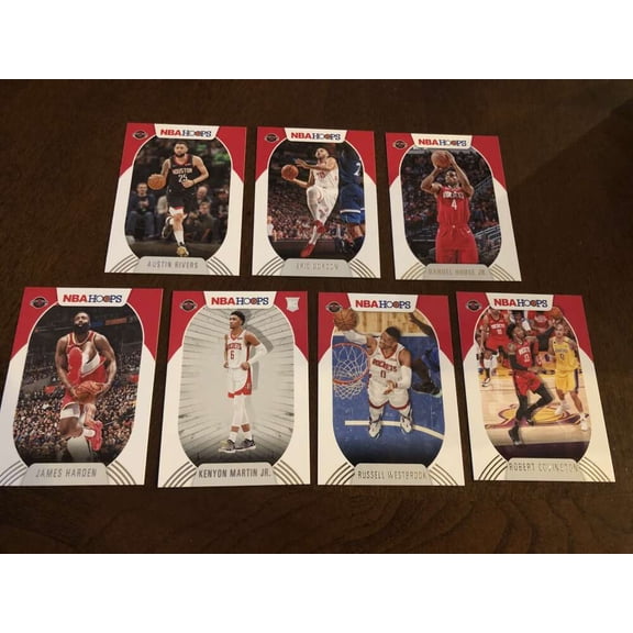 2020-21 Panini NBA Hoops Houston Rockets Team Set Includes Rookies (Hand Collated) of 7 Cards: 60 Russell Westbrook 7
