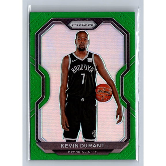 2020-21 Panini Prizm Green #81 Kevin Durant Brooklyn Nets Basketball Card Brooklyn Nets NBA Basketball Trading Card