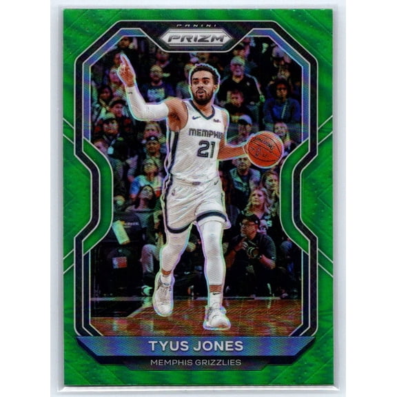 2020-21 Panini Prizm Tyus Jones Memphis Grizzlies #21 Green Prizms Trading Card